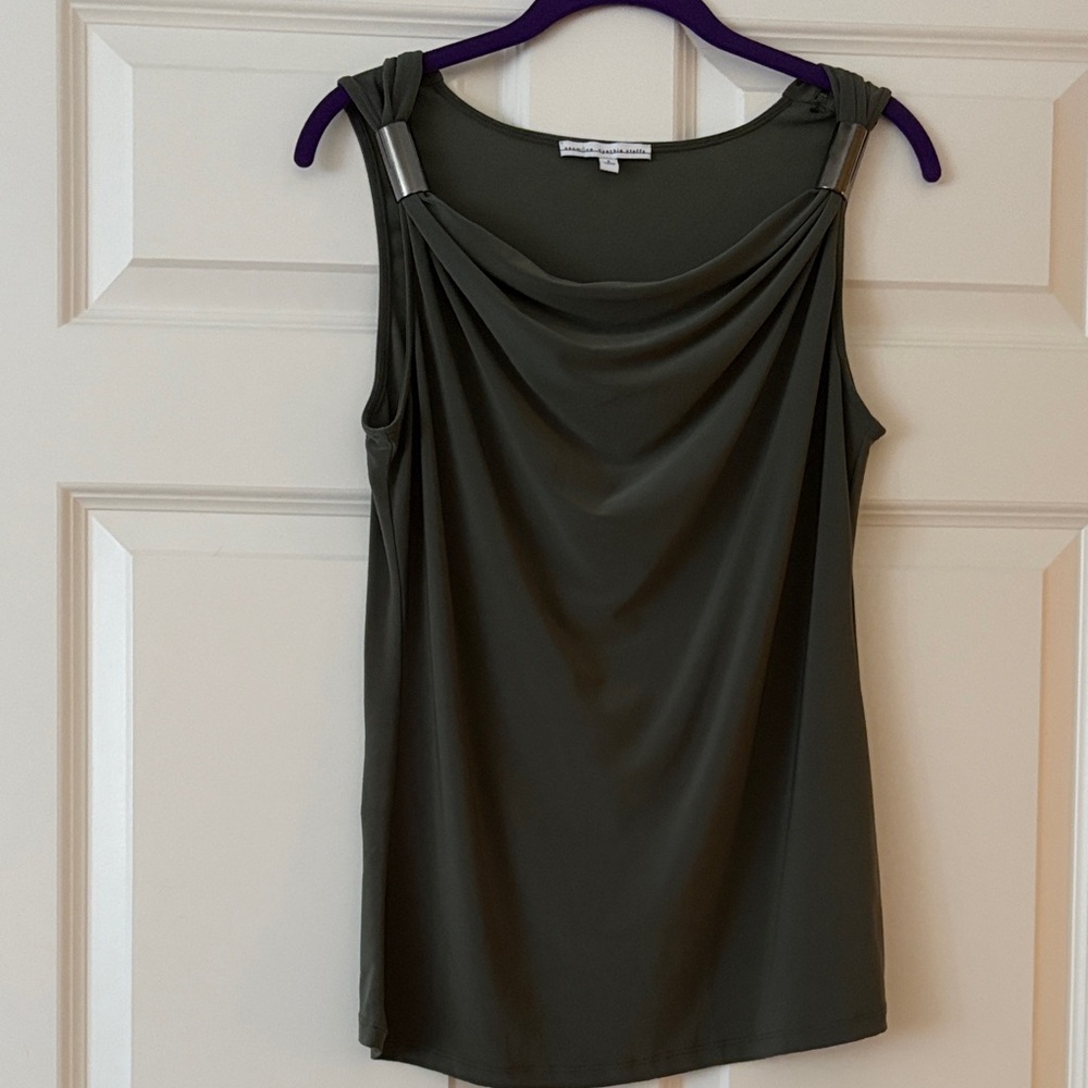 Cynthia Steffe Olive Draped Tank Top